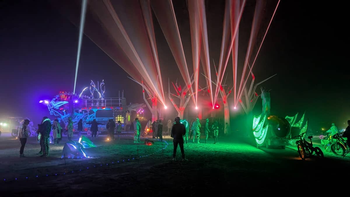 Lasers over the deep playa